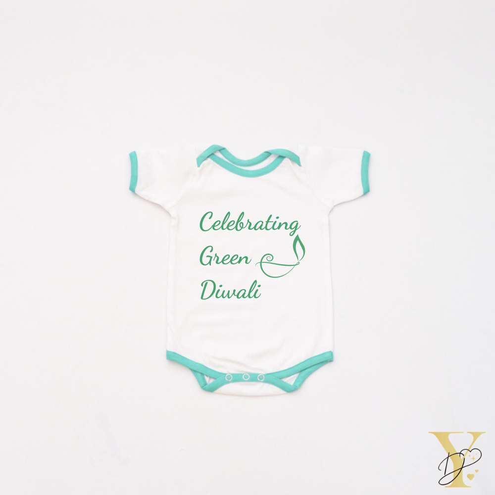 Personalised Bodysuit - Celebrating Green Diwali (green love) - Tinycubs - 