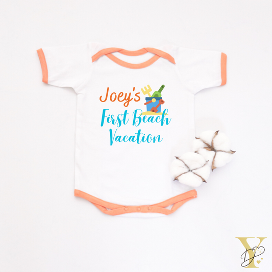Personalised First Beach Vacation Bodysuit - Tinycubs - 