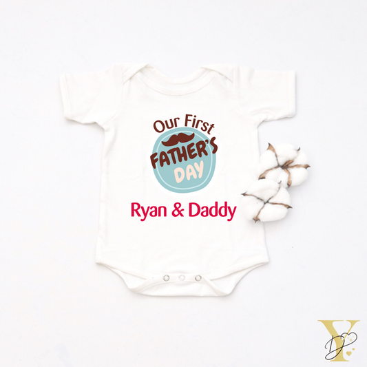 Personalised Our First Father's Day Bodysuit - Tinycubs - 