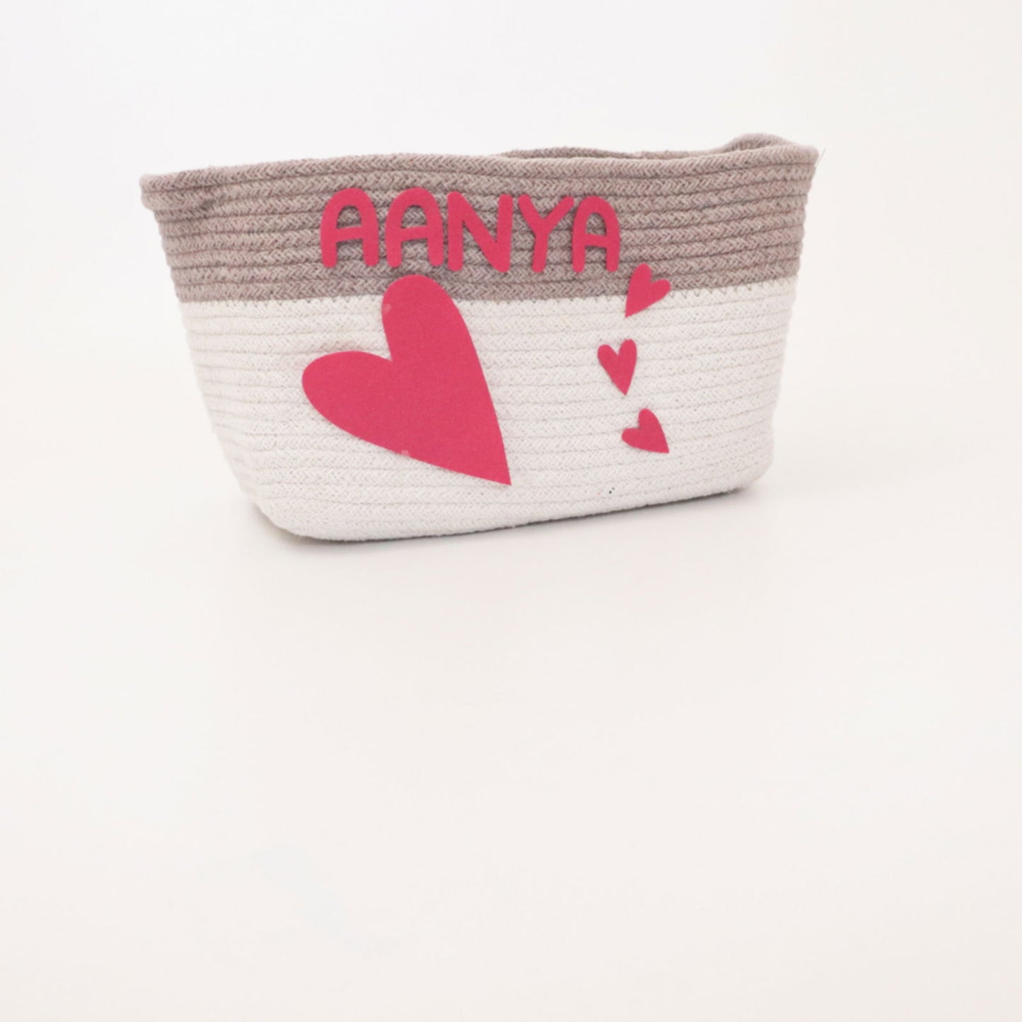 Personalised Return Gift Collection - Pink Hearts (Storage Basket & Wall Frame) - Tinycubs - 