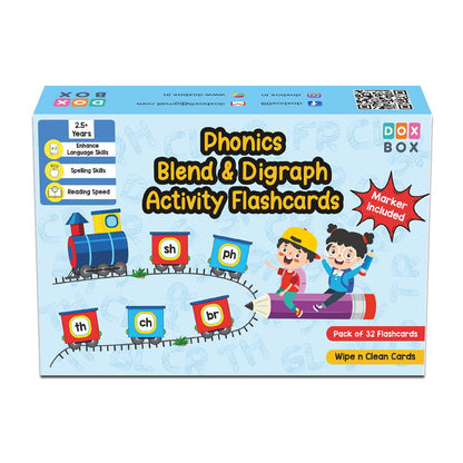 Phonics blends and diagraphs activity Flashcards- Pack of 32 - Tinycubs - 
