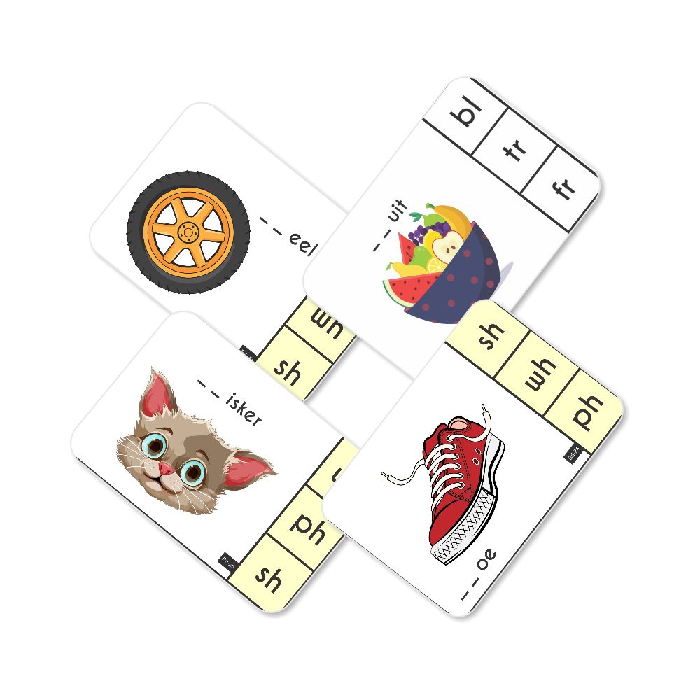 Phonics blends and diagraphs activity Flashcards- Pack of 32 - Tinycubs - 