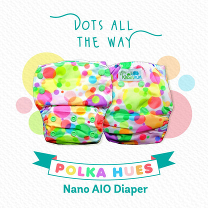 Polka Hues – Nano AIO with 2 organic cotton inserts - Tinycubs - 