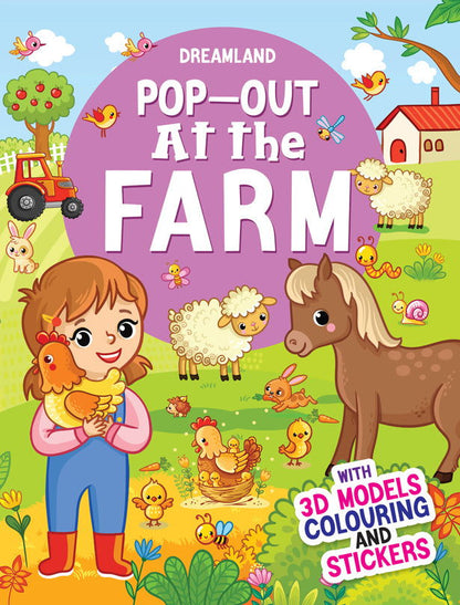 Pop-Out At the Farm- With 3D Models Colouring Stickers - Tinycubs - 