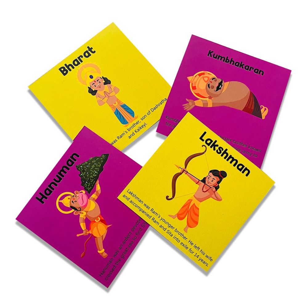 Ramayan Character Memory Card Game Flashcards -Pack of 30( Includes 15 Character) - Tinycubs - 
