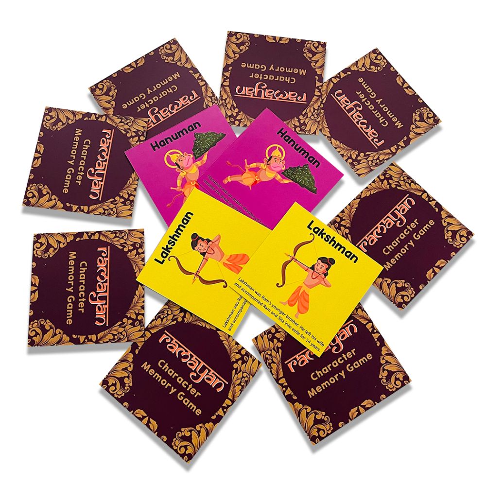 Ramayan Character Memory Card Game Flashcards -Pack of 30( Includes 15 Character) - Tinycubs - 
