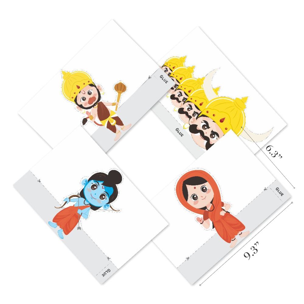 Ramayan paper puppet making activity - Tinycubs - 