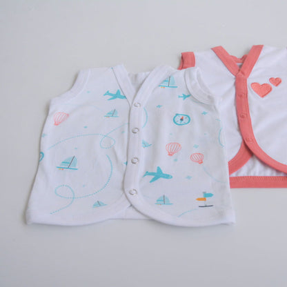 Red Hearts - Doodle Baby Vests (Set of 2) - Tinycubs - 