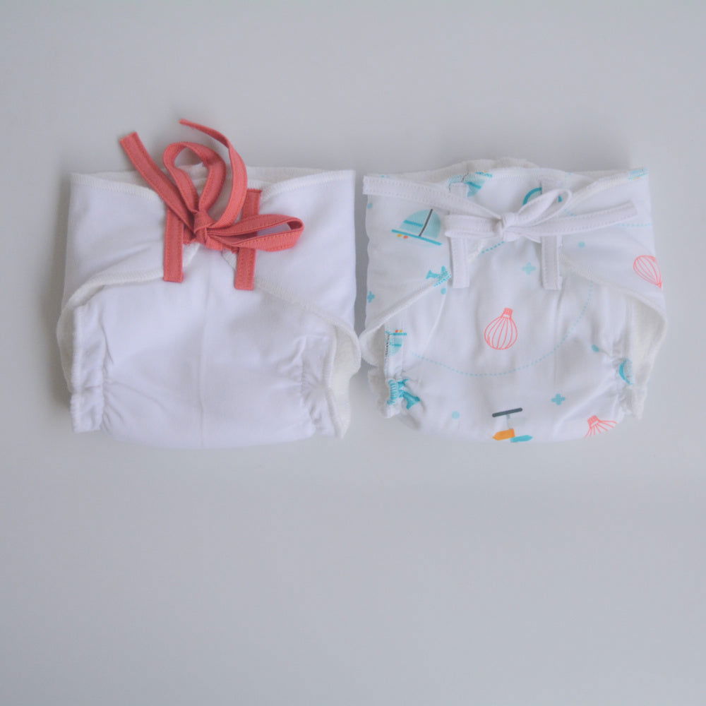 Red Hearts - Doodle Dry Nappies (Set of 2) - Tinycubs - 