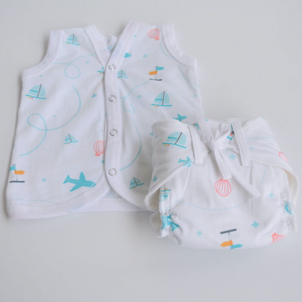Red Hearts - Everyday Essentials Nappy & Vest (Set of 4) - Tinycubs - 