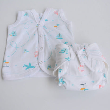 Red Hearts - Everyday Essentials Nappy & Vest (Set of 4) - Tinycubs - 