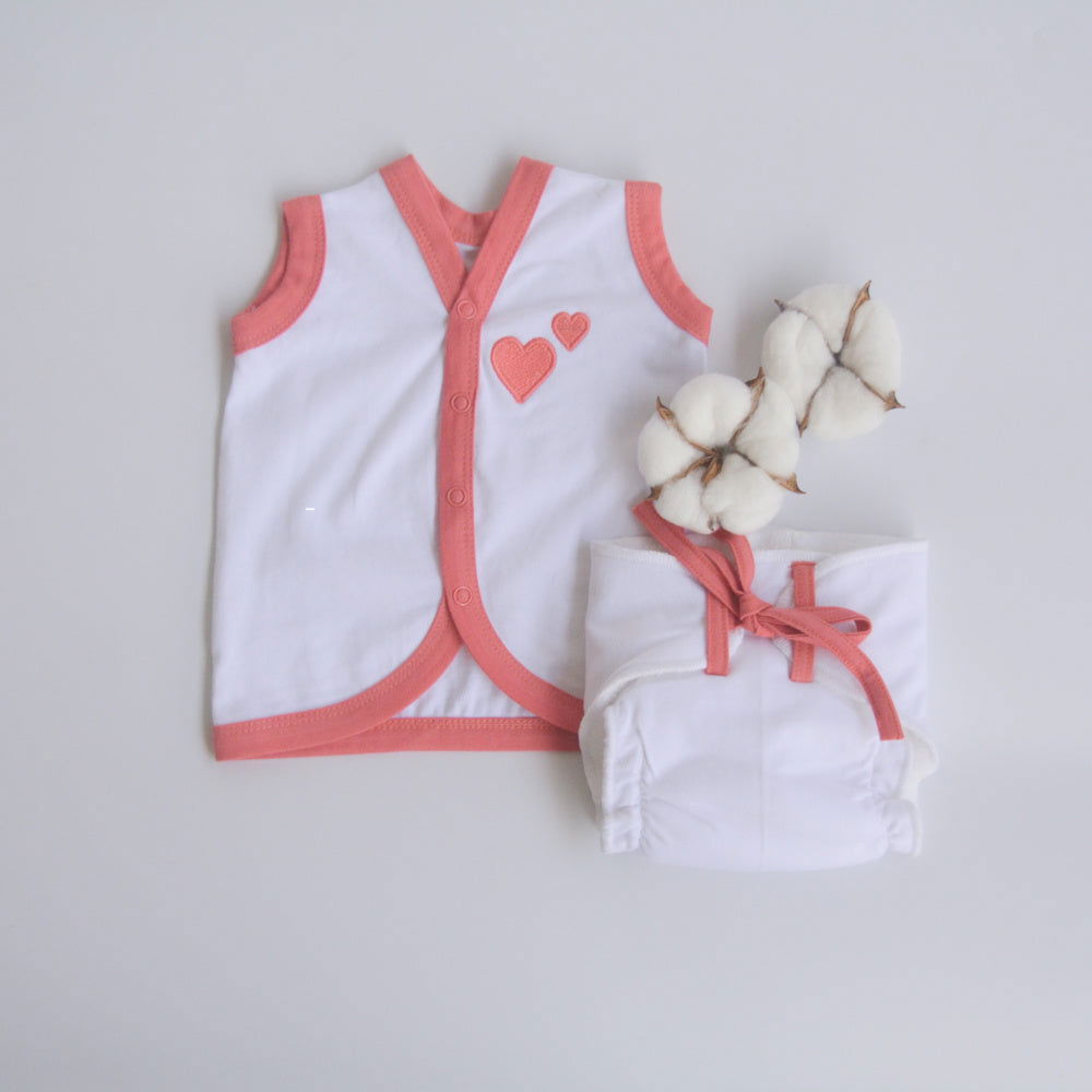 Red Hearts Babywear Set - Tinycubs - 