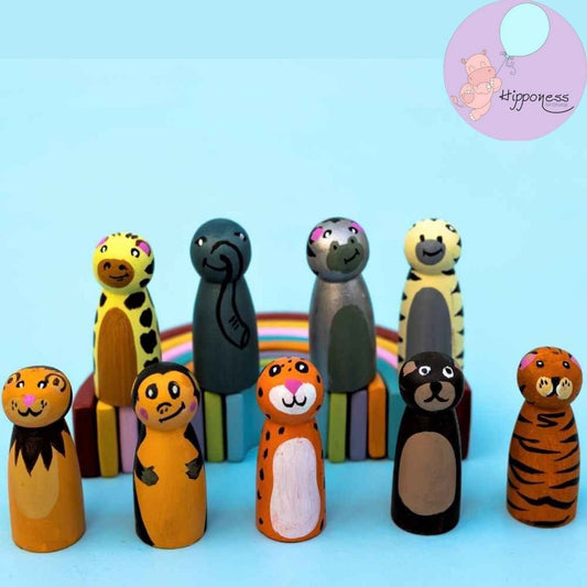 Safari Animals Peg Dolls - Tinycubs - 