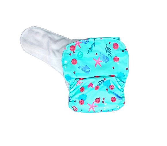 SeaShore- Nano Pro AIO Cloth Diaper (with 2 organic inserts and power booster) - Tinycubs - 