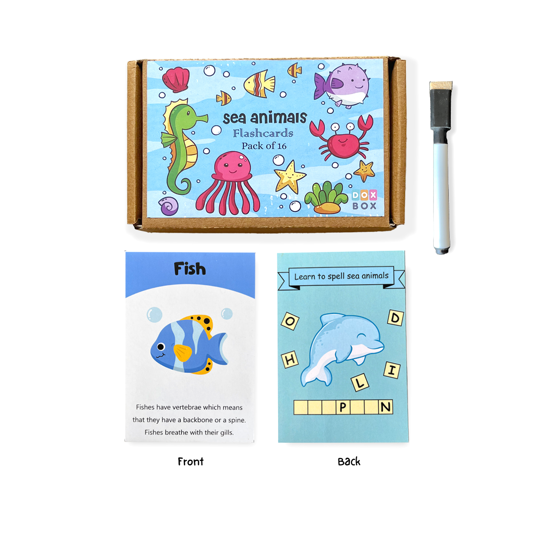 Sea animals flashcards - Tinycubs - 