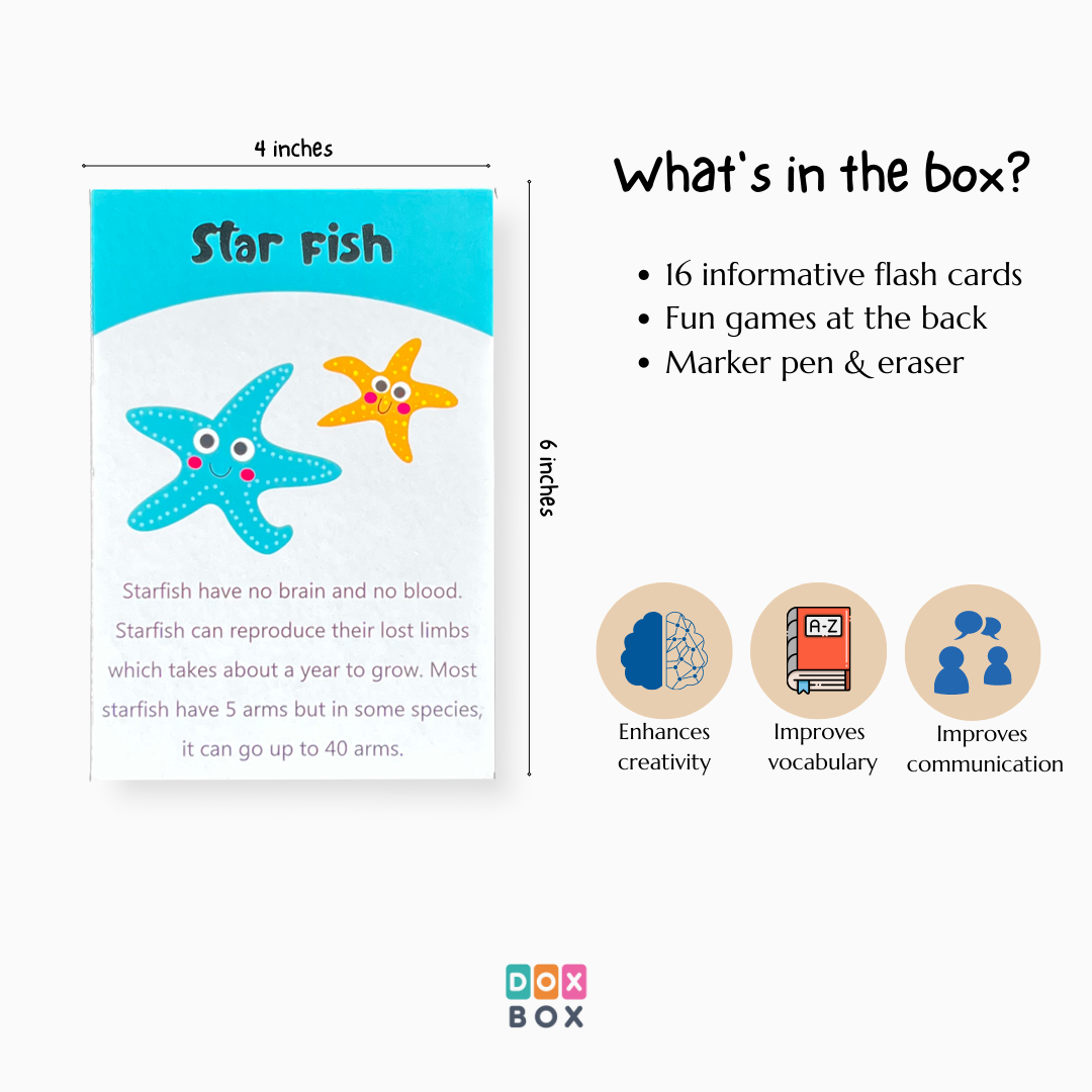 Sea animals flashcards - Tinycubs - 