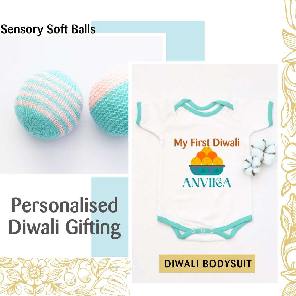 Sensory Soft Balls & Diwali Bodysuit Gift Set - Tinycubs - 