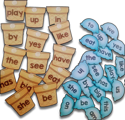 Sight words ice cream matching activity - Tinycubs - 