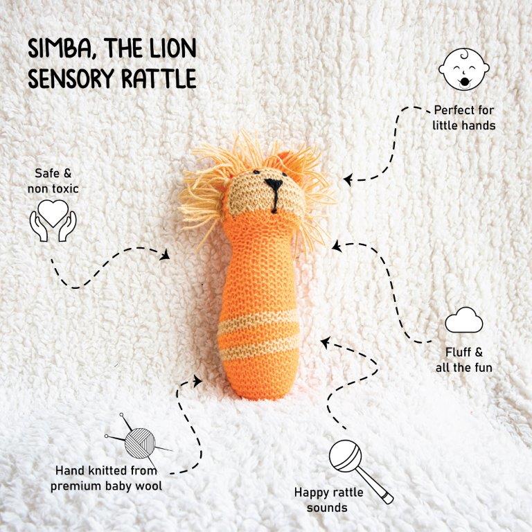 Simba, The Lion Sensory Rattle - Tinycubs - 