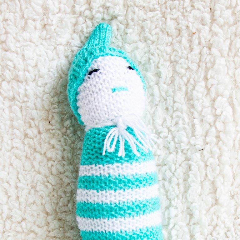 Sleepy Head Sensory Rattle - Blue - Tinycubs - 