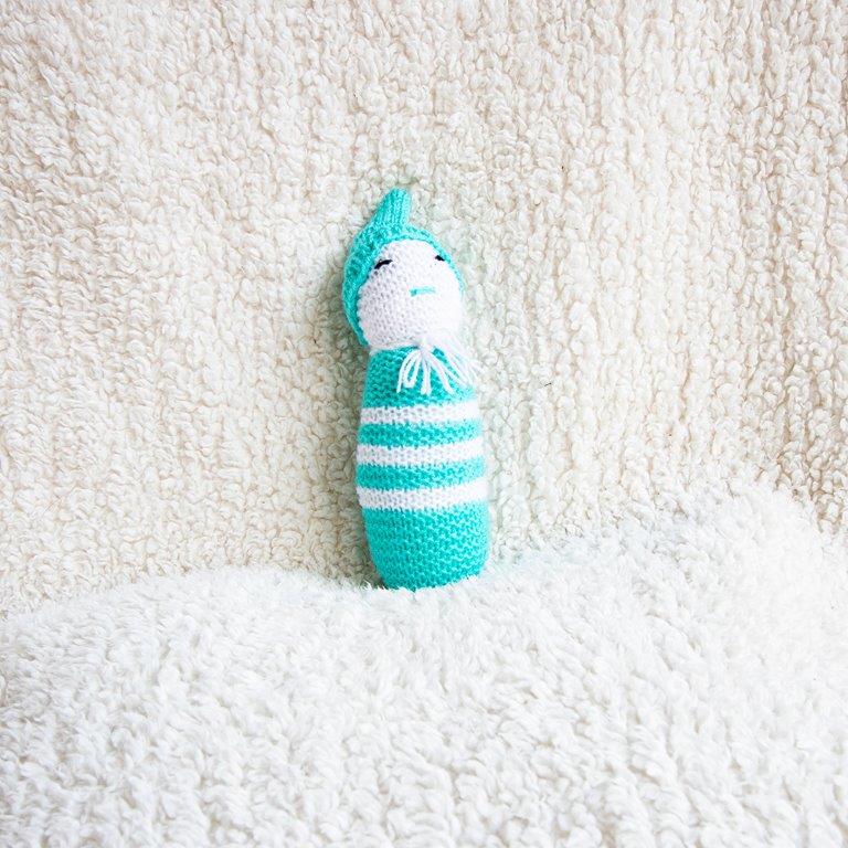 Sleepy Head Sensory Rattle - Blue - Tinycubs - 