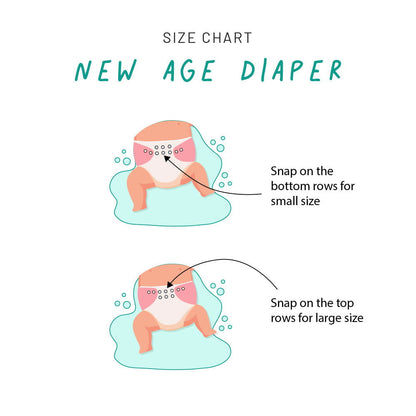 Snugkins -New Age Reusable, Waterproof & Washable Cloth Diapers for Babies ( 0-2 years).Contains 1 Diaper, 1 Wet-Free Organic Cotton Prefold Pad and 1 Booster Pad. Fits 5kg - 14kg babies – Classy Kiss - Tinycubs - 