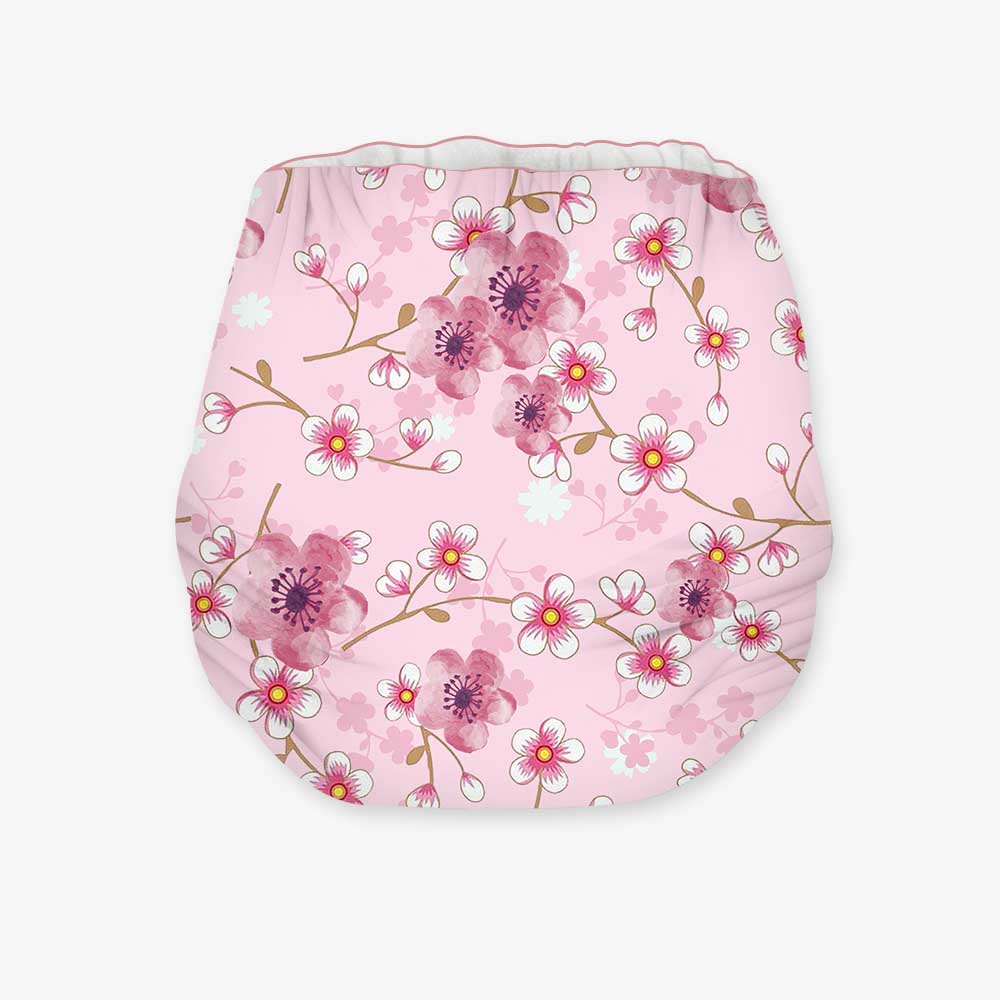 Snugkins - Newborn Bliss - Reusable, Waterproof & Washable Cloth Diapers for Newborn babies ( 2.5kg – 7kg) Contains 1 Diaper, 1 Wet-Free Organic Cotton Pad & 1 Booster Pad – Fits 2.5kg – 7kg - Sakura - Tinycubs - 