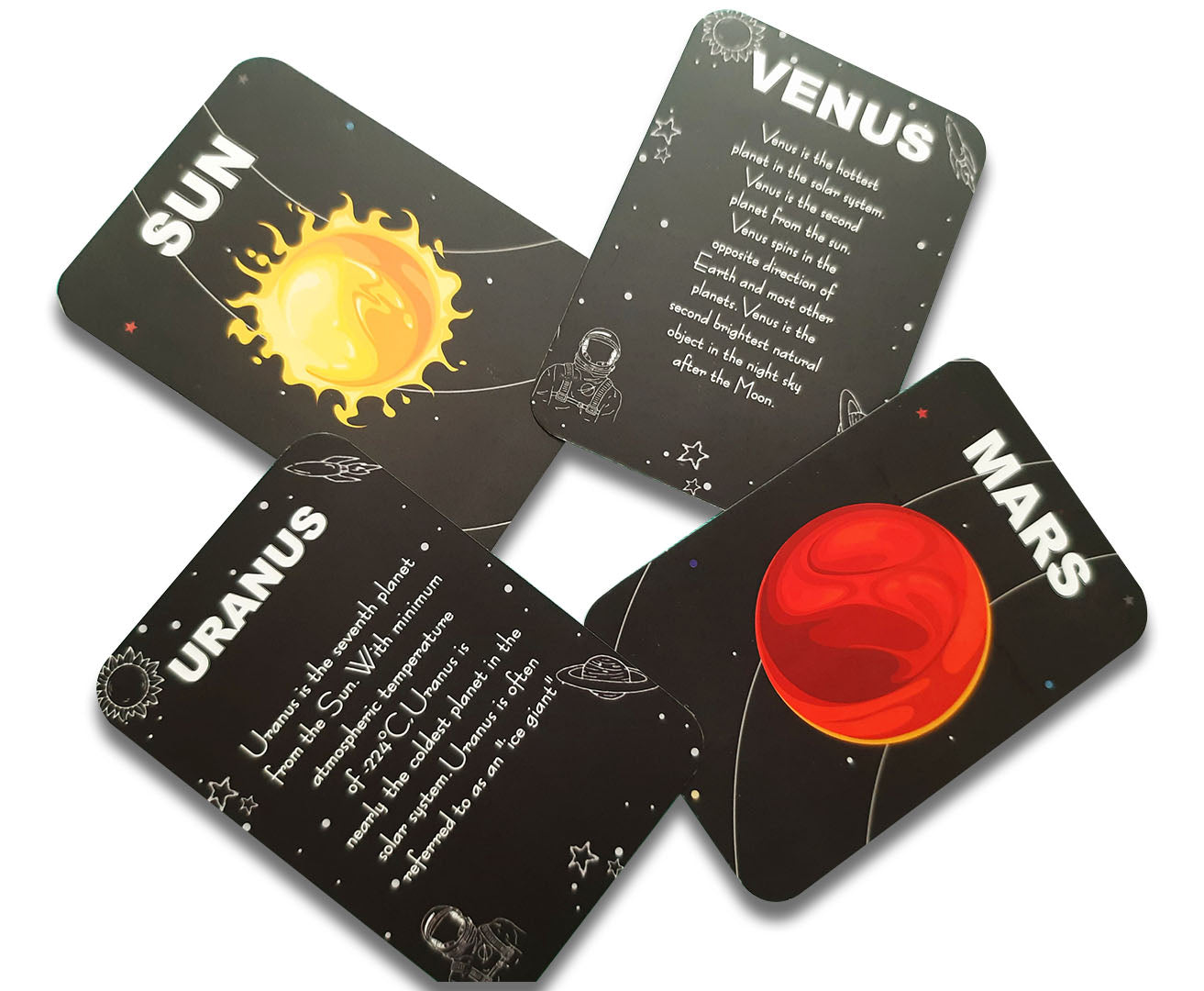 Solar System Flashcard with Space Board Activity (Contain Wooden Planets) - Tinycubs - 