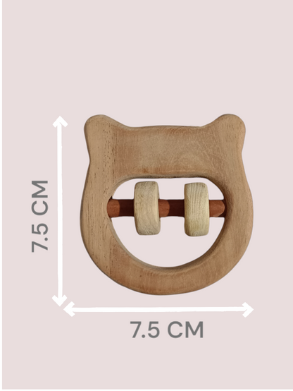 Soothing Sound Making Rattles - Sparrow & Hippo Head Shapes - Made From Pure Neem Wood - Tinycubs - 