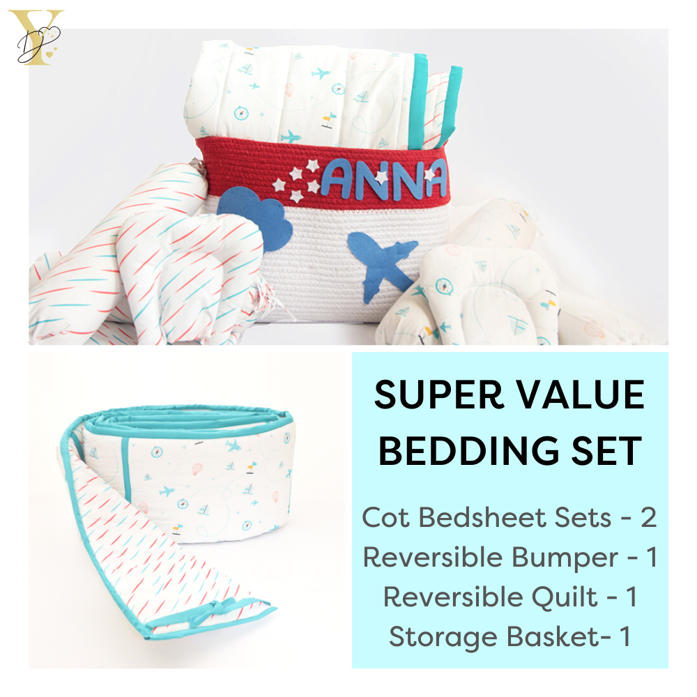 Super Value Bedding Set - Lil Travellers & Doodle Rain (Set of 11) - Tinycubs - 