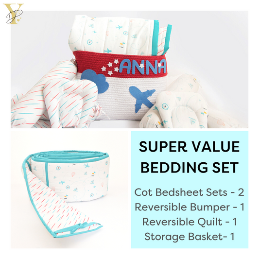 Super Value Bedding Set - Lil Travellers & Doodle Rain (Set of 11) - Tinycubs - 