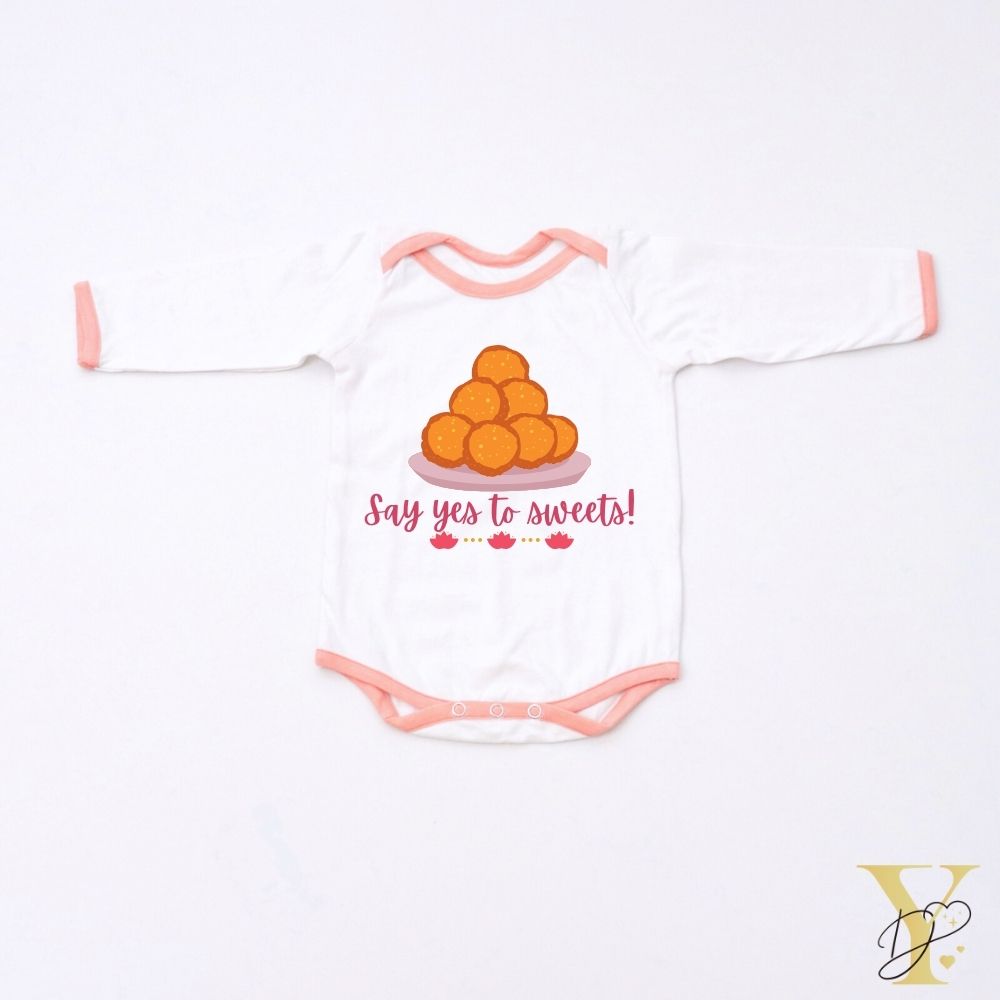 Sweets Personalised Bodysuit - full sleeves (peach love) - Tinycubs - 