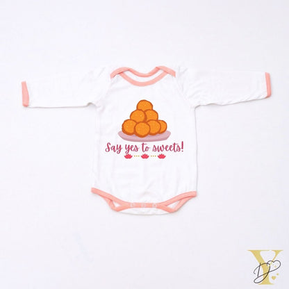 Sweets Personalised Bodysuit - full sleeves (peach love) - Tinycubs - 