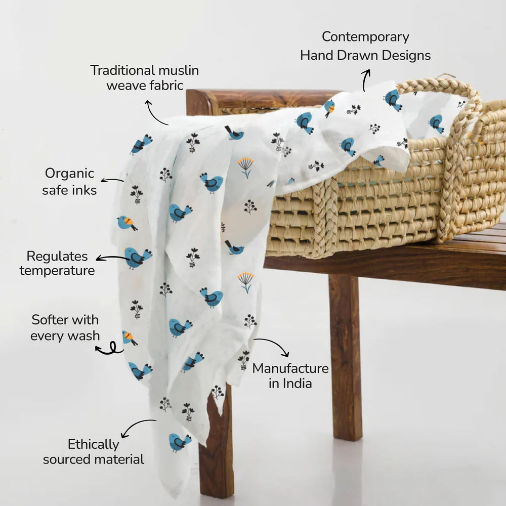 Tiny Lane Savana Bamboo Swaddle Set Pack Of 3