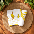 Tiny Lane 100% Organic Bamboo Cotton Muslin Baby Swaddle Wrappers Duck & Classic White Print Pack of 2 - Multicolor