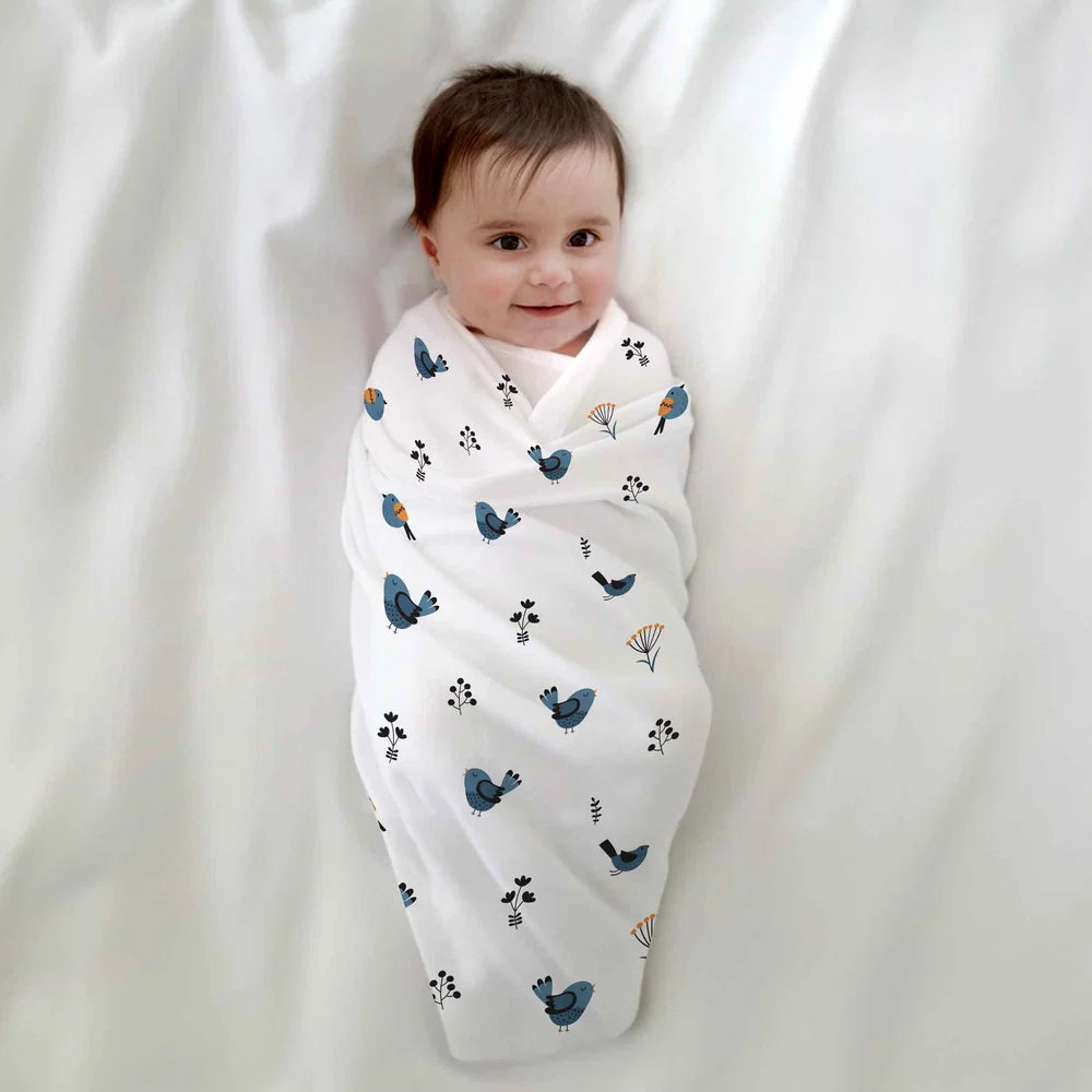 Duck, Bird & Classic White Swaddle Set | Pack Of 3 | 90 x 90 cm