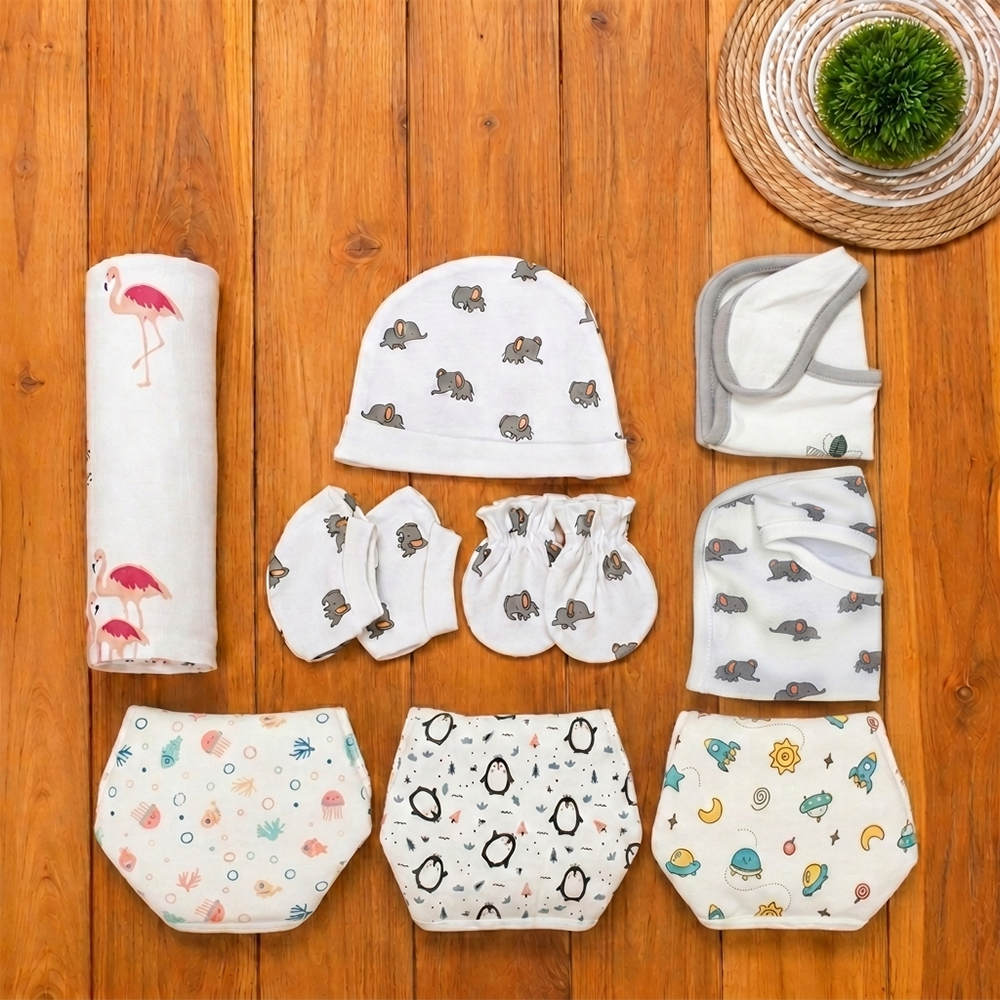 Tiny Lane Baby Bliss Bundle Pack of 9 Baby Essentials Set