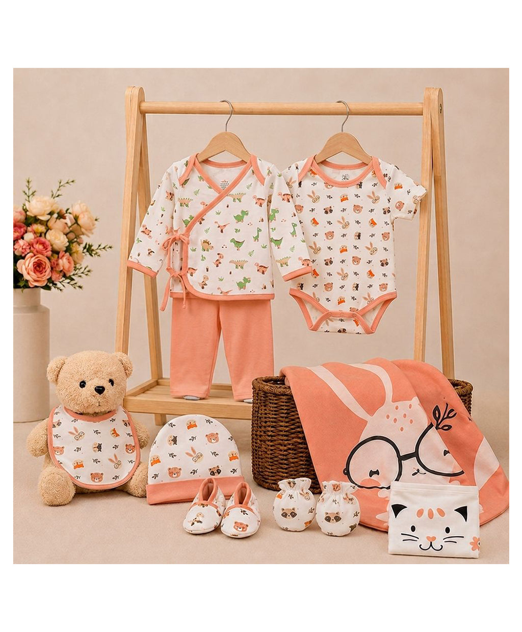 Tiny Lane Tiny Wild Series Infant Gift Set  Pack of 9  Multicolor