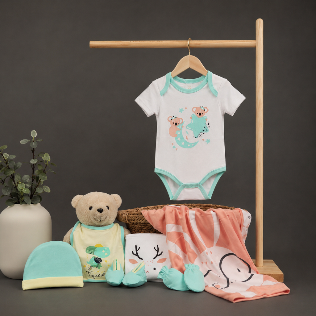 Tiny Lane Krescent Koala Gift Set for Infants  Pack of 7  Multicolor