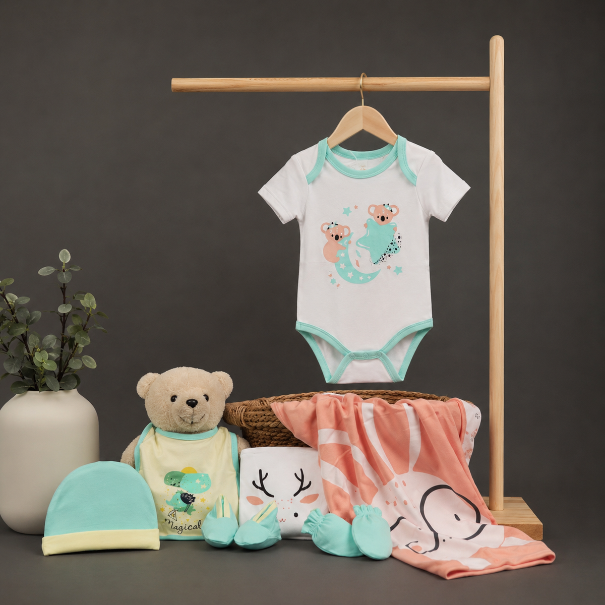 Tiny Lane Krescent Koala Gift Set for Infants  Pack of 7  Multicolor
