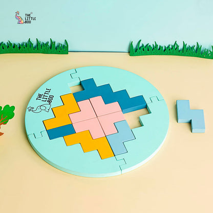 Wooden Circular Tangram/ Tetris Game - Tinycubs - 