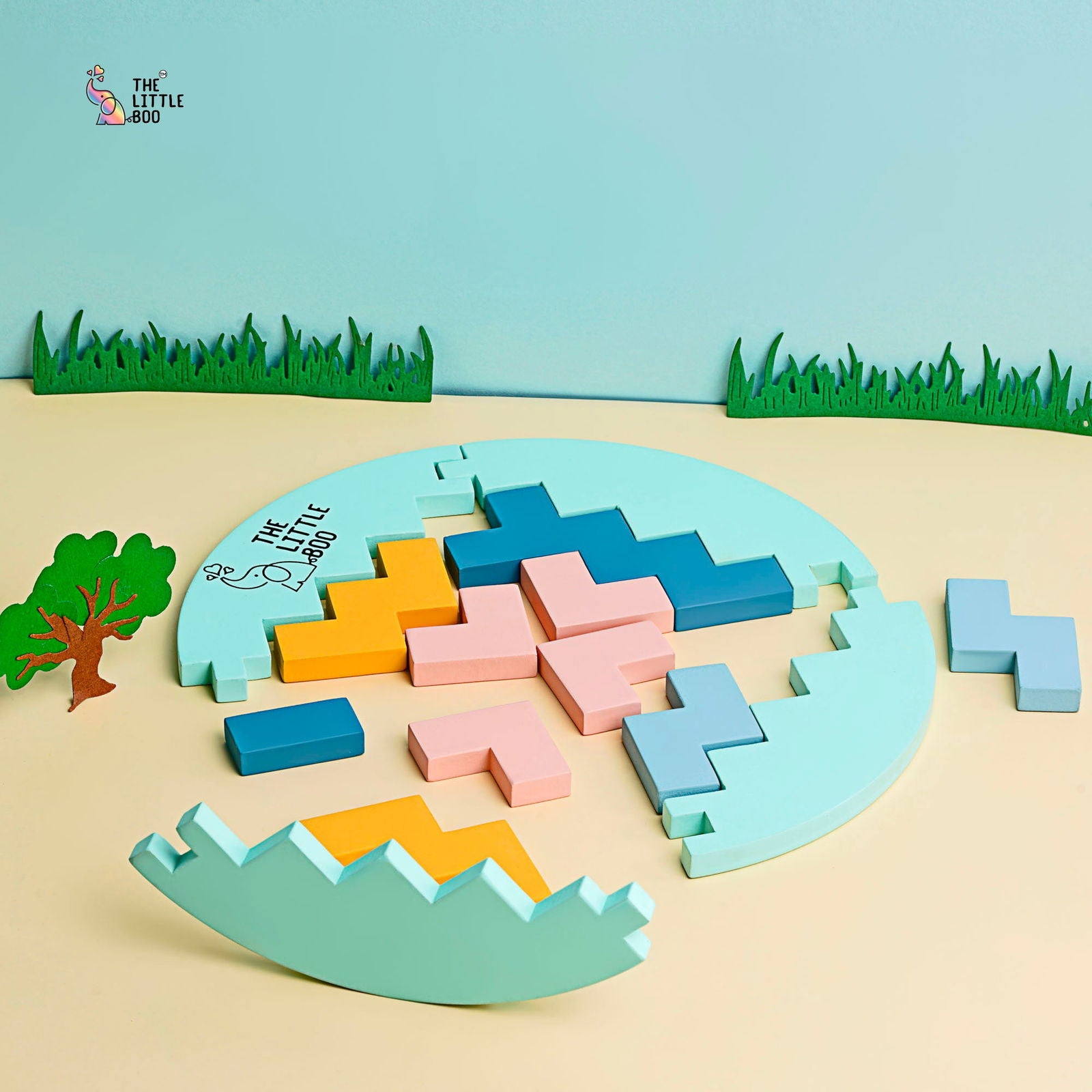 Wooden Circular Tangram/ Tetris Game - Tinycubs - 