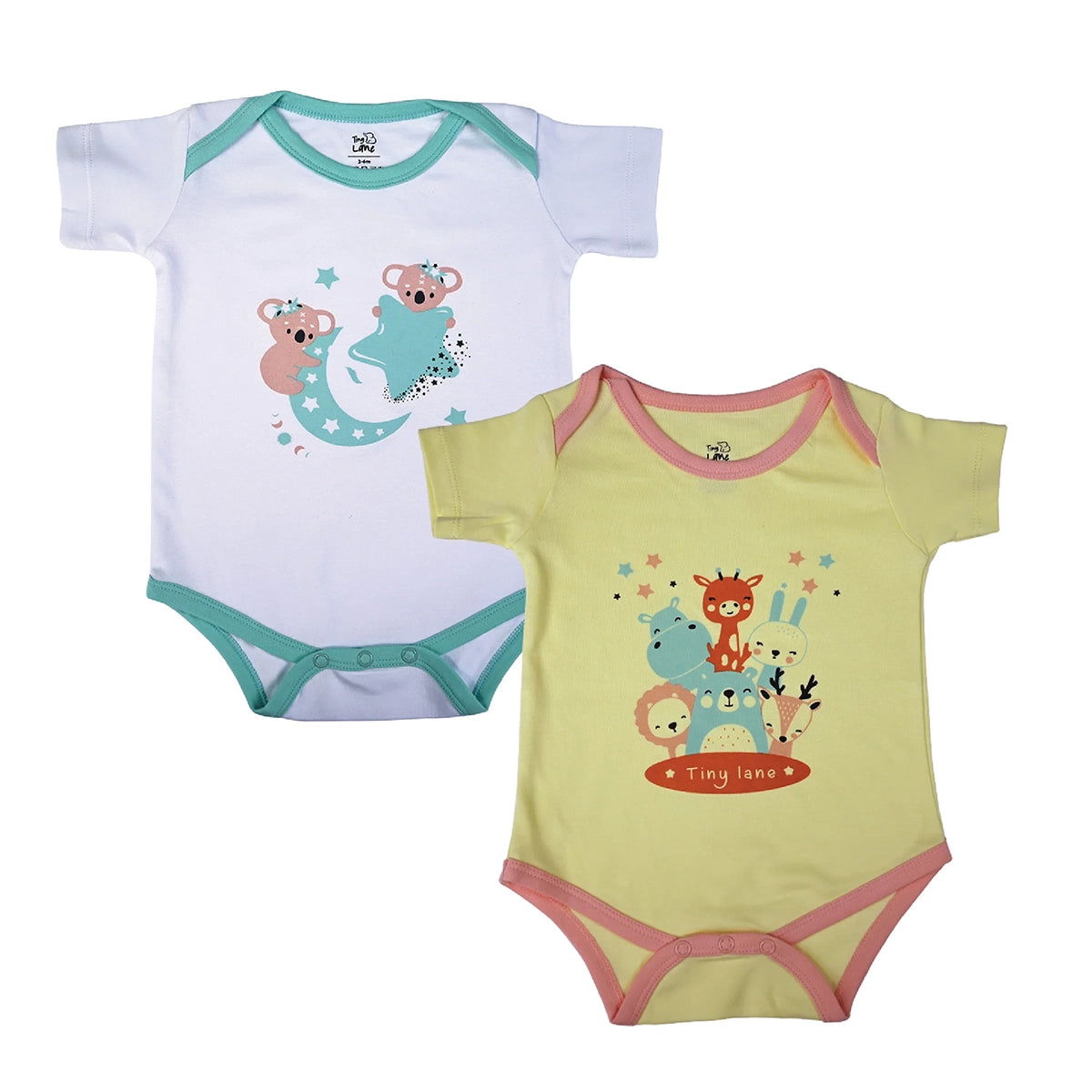 Tiny Lane Adorable Infant Onesies - Krescent Koala + Jolly Ride (Pack of 2) - Tinycubs - 