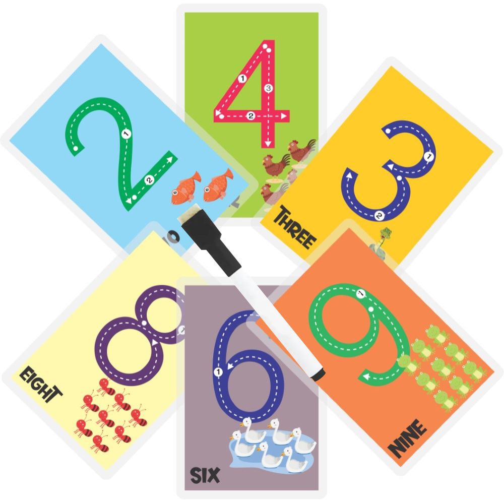 Numbers rewritable Flashcards / Tracing mats - Tinycubs - 