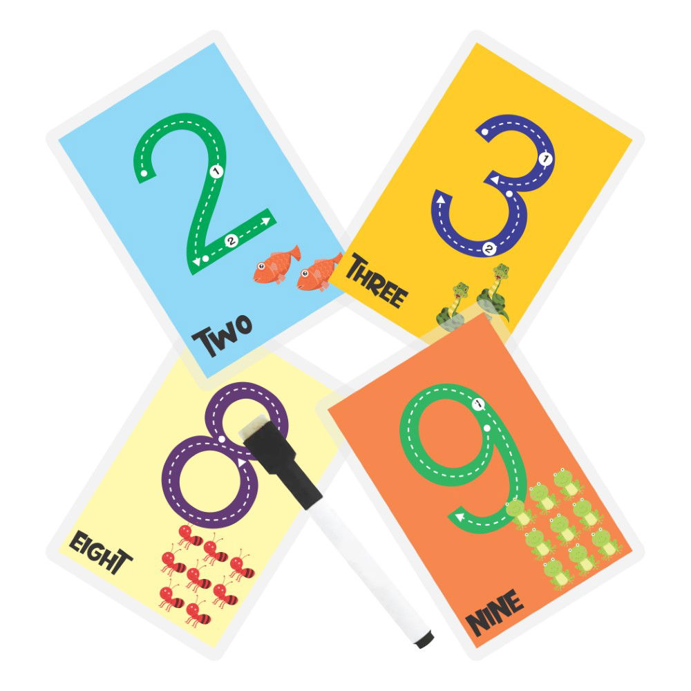 Numbers rewritable Flashcards / Tracing mats - Tinycubs - 