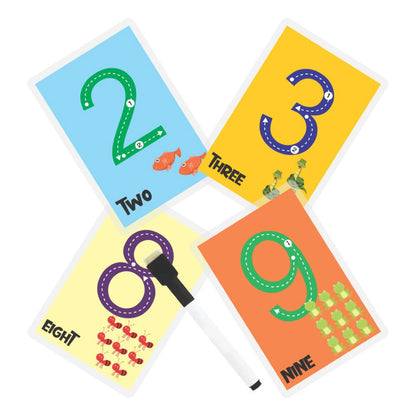 Numbers rewritable Flashcards / Tracing mats - Tinycubs - 