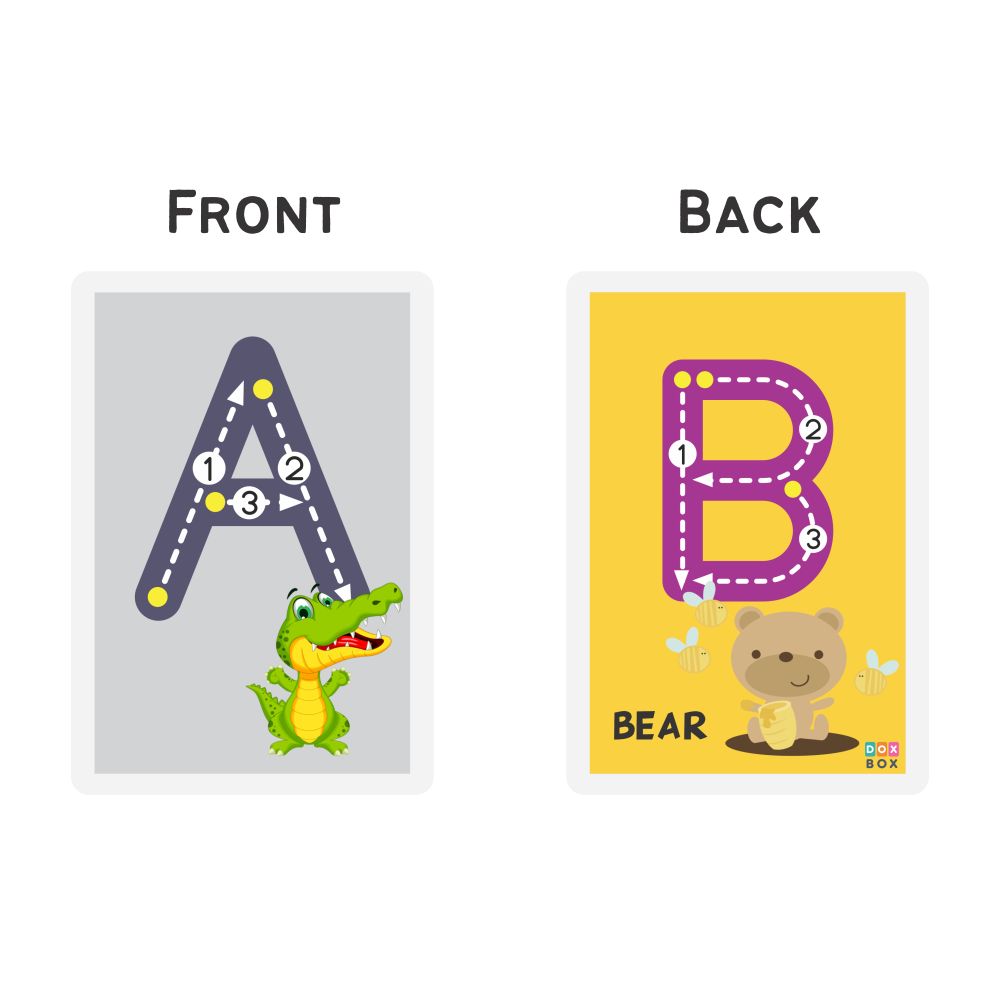 Uppercase ABC rewritable Flashcards / Tracing mats - Tinycubs - 