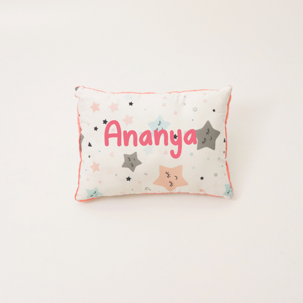 Twinkly Stars- Throw Cushion (Peach) - Tinycubs - 