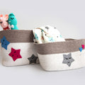 Twinkly Stars - Cotton Rope Baskets (Set Of 2) - Tinycubs - 
