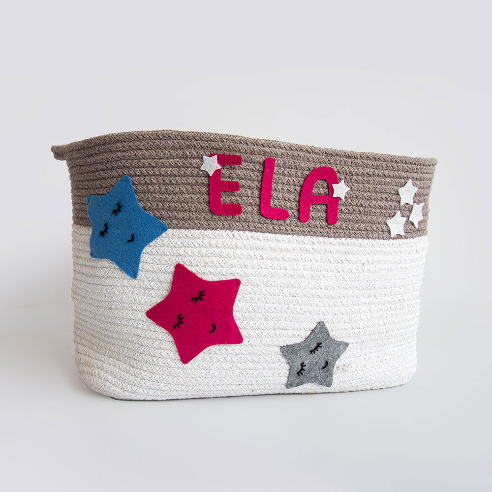 Twinkly Stars - Cotton Rope Baskets (Set Of 2) - Tinycubs - 